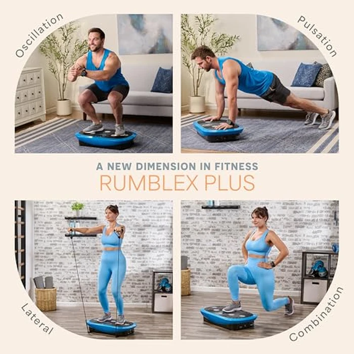 LifePro Rumblex Plus 4D Vibration Plate Exercise Machine - Triple Motor Oscillation, Linear, Pulsation + 3D/4D Motion Vibration Platform/Whole Body Vibration Machine for Weight Loss & Shaping. (Blue) by LifePro - Image 4