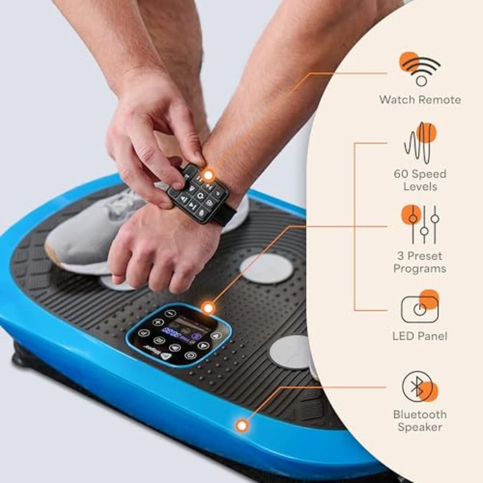 LifePro Rumblex Plus 4D Vibration Plate Exercise Machine - Triple Motor Oscillation, Linear, Pulsation + 3D/4D Motion Vibration Platform/Whole Body Vibration Machine for Weight Loss & Shaping. (Blue) by LifePro - Image 5
