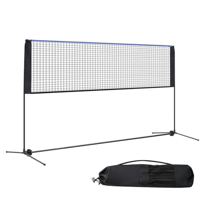 KMFurnila Portable Badminton Net Set, 10FT Wide, Adjustable Height Multi Sport Net for Pickleball, Tennis, Volleyball, Soccer Tennis, Indoor Outdoor with Carry Bag, Easy Setup for Backyard by KMFurnila - Used - Like New condition - US$28.49