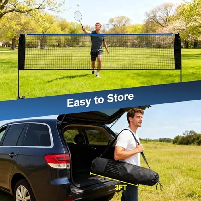 KMFurnila Portable Badminton Net Set, 10FT Wide, Adjustable Height Multi Sport Net for Pickleball, Tennis, Volleyball, Soccer Tennis, Indoor Outdoor with Carry Bag, Easy Setup for Backyard by KMFurnila - Image 9