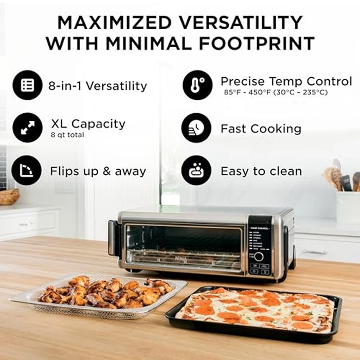 Ninja Foodi 8-in-1 Digital Air Fry Oven, Large Toaster Oven, Flip-Away For Storage, Dehydrate, Keep Warm, 1800 Watts, Stainless (SP101C) - Canadian Version by Ninja - Image 2