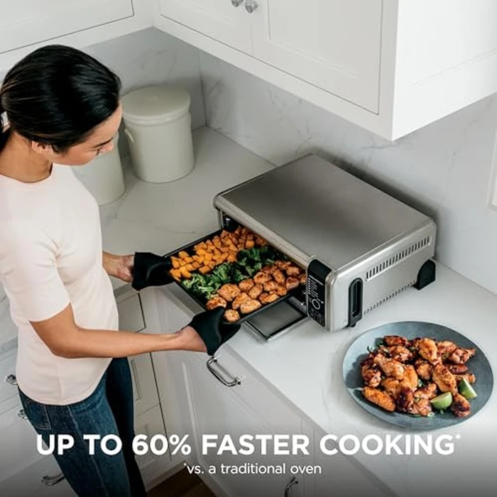 Ninja Foodi 8-in-1 Digital Air Fry Oven, Large Toaster Oven, Flip-Away For Storage, Dehydrate, Keep Warm, 1800 Watts, Stainless (SP101C) - Canadian Version by Ninja - Image 4