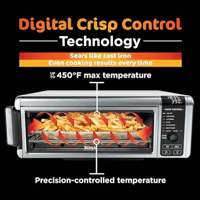 Ninja Foodi 8-in-1 Digital Air Fry Oven, Large Toaster Oven, Flip-Away For Storage, Dehydrate, Keep Warm, 1800 Watts, Stainless (SP101C) - Canadian Version by Ninja - Image 6