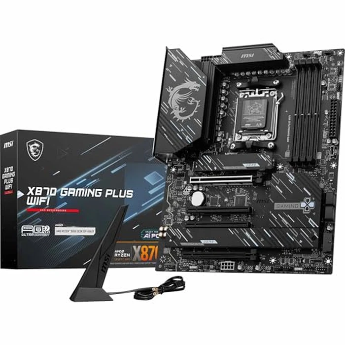 MSI X870 Gaming Plus WiFi Gaming Motherboard (Supports AMD Ryzen 9000/8000/7000 Series Processors, AM5, DDR5, PCIe 5.0, M.2, SATA, 5Gbps LAN, USB-C, Wi-Fi 7, Bluetooth 5.4, Thunderbolt 4, ATX) by MSI - Image 1