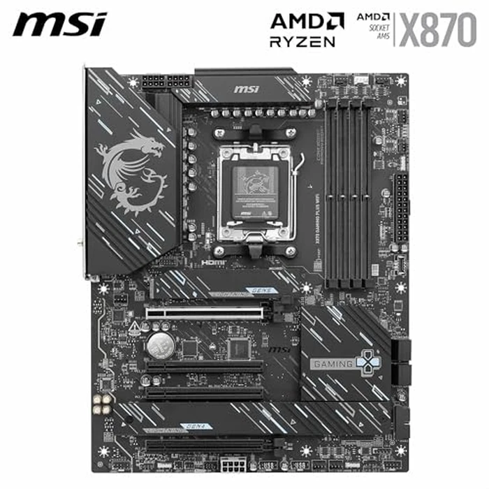 MSI X870 Gaming Plus WiFi Gaming Motherboard (Supports AMD Ryzen 9000/8000/7000 Series Processors, AM5, DDR5, PCIe 5.0, M.2, SATA, 5Gbps LAN, USB-C, Wi-Fi 7, Bluetooth 5.4, Thunderbolt 4, ATX) by MSI - Image 2