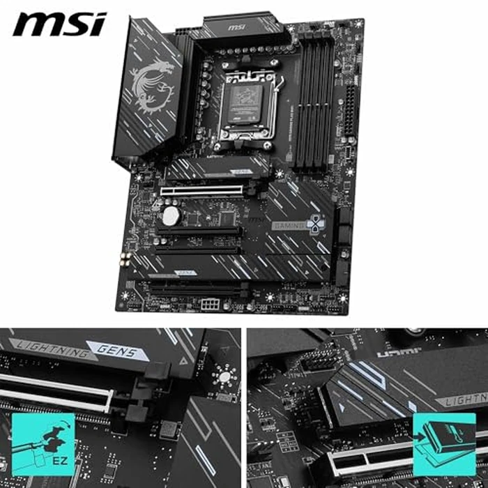MSI X870 Gaming Plus WiFi Gaming Motherboard (Supports AMD Ryzen 9000/8000/7000 Series Processors, AM5, DDR5, PCIe 5.0, M.2, SATA, 5Gbps LAN, USB-C, Wi-Fi 7, Bluetooth 5.4, Thunderbolt 4, ATX) by MSI - Image 3