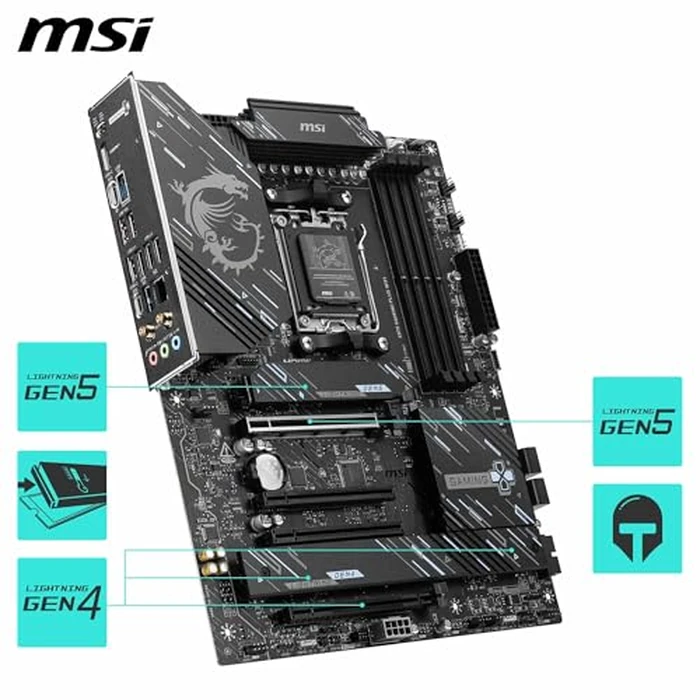 MSI X870 Gaming Plus WiFi Gaming Motherboard (Supports AMD Ryzen 9000/8000/7000 Series Processors, AM5, DDR5, PCIe 5.0, M.2, SATA, 5Gbps LAN, USB-C, Wi-Fi 7, Bluetooth 5.4, Thunderbolt 4, ATX) by MSI - Image 5