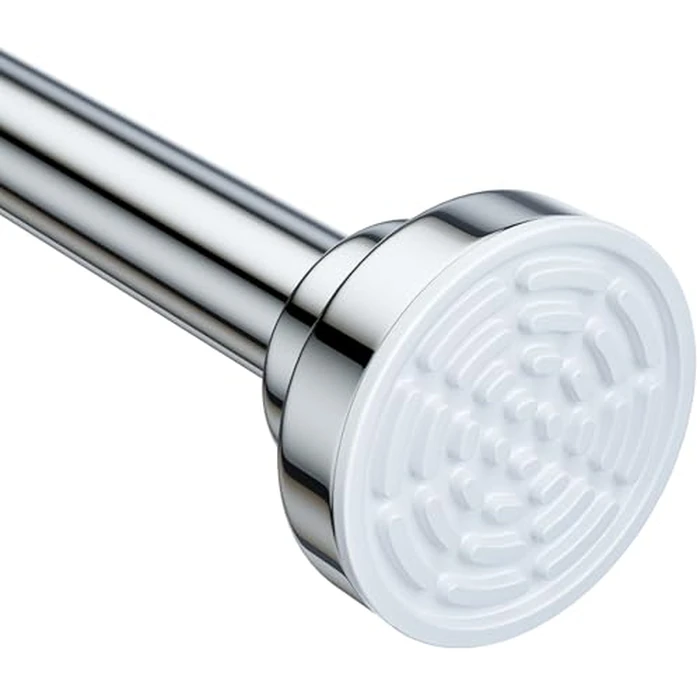 Ausemku Shower Curtain Rod Tension - 32-80 Inch Never Rust Non-Slip Spring Tension Curtain Rod No Drilling Stainless Steel Curtain Rod Use Bathroom Kitchen（Silver） by Ausemku - Image 1