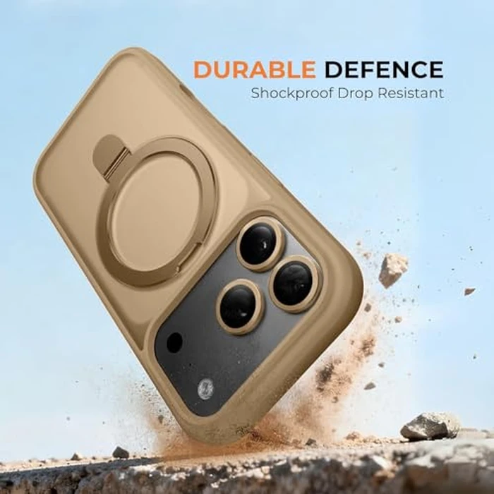 LOOXER(R) O-Stand Ultra-Magnetic Case for iPhone 17 Pro Max (6.9”) | 2-in-1 Kickstand | Military-Grade Drop Protection | Premium Matte Finish + Screen Protector Included (Brown, 17 Pro Max) by LOOXER - Image 4