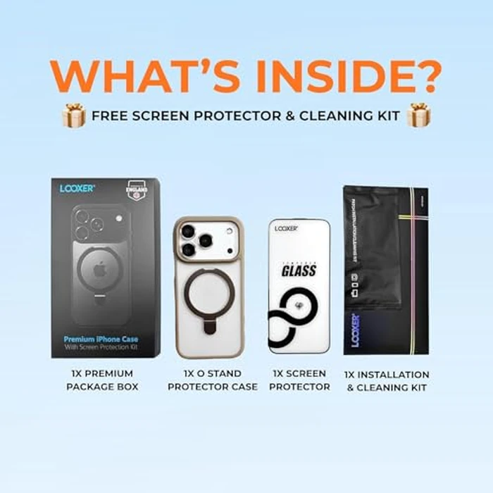 LOOXER(R) O-Stand Ultra-Magnetic Case for iPhone 17 Pro Max (6.9”) | 2-in-1 Kickstand | Military-Grade Drop Protection | Premium Matte Finish + Screen Protector Included (Brown, 17 Pro Max) by LOOXER - Image 8