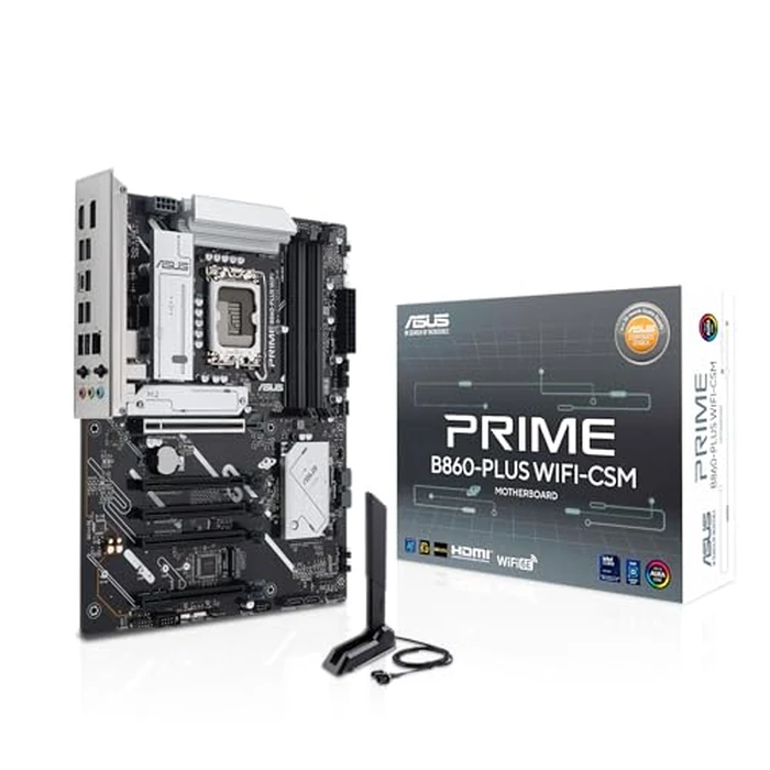 ASUS Prime B860-PLUS WiFi-CSM B860 LGA 1851 ATX Motherboard, Intel Core Ultra Series 2 Ready, Advanced AI, DDR5, PCIe 5.0, HDMI, USB 20Gbps Type-C, 2X M.2, WiFi 6E, 2.5Gb, ACCE Remote IT Management by Asus - Image 1