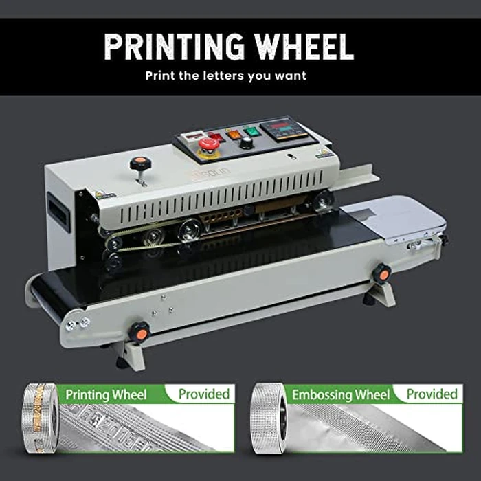 U.S. Solid Continuous Bag Band Sealer Sealing Machine, Automatic Horizontal Band Sealer with Digital Temperature Control for 0.02-0.08mm PVC Bags Films Stamp Coding 110V/60HZ by U.S. Solid - Image 4