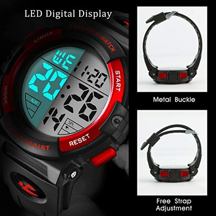 L LAVAREDO Mens Digital Watch Sports Military Watches Waterproof Outdoor Chronograph Wrist Watches for Men with LED Back Ligh/Alarm/Date by L LAVAREDO - Image 5
