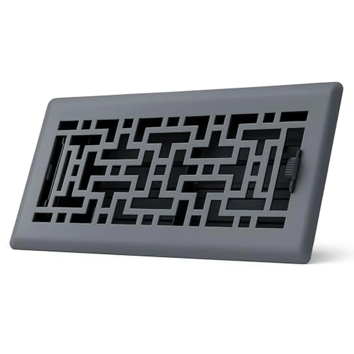 Sierra Grates 4" x 10" Oriental Floor Register in Granite Grey Finish - Vent Covers for Home Floor- Decorative Air Vent Covers- Floor Register 4” x 10” (Duct Opening) by Sierra Grates - Image 1