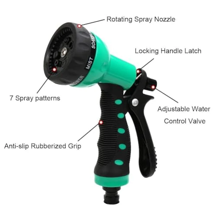 Recoil Garden Hose 25FT EVA Water Hose with 7-Pattern Spray Nozzle,Curly Self Coiling Lightweight Garden Hose,Retractable Drinking Water Safe Garden Coil Hose for Lawn Patio by Pleasthome - Image 3