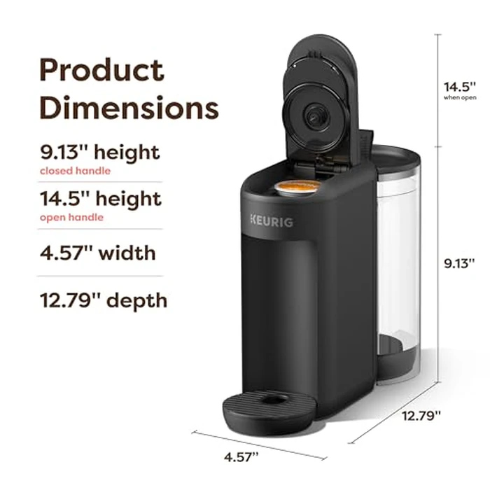 Keurig K-Mini Mate Plus Single-Serve K-Cup Pod Coffee Maker, Compact, 3 Cup Sizes, Brew Over Ice and Strong Button Features, 50 oz Removable Reservoir, Matte Black by Keurig - Image 8