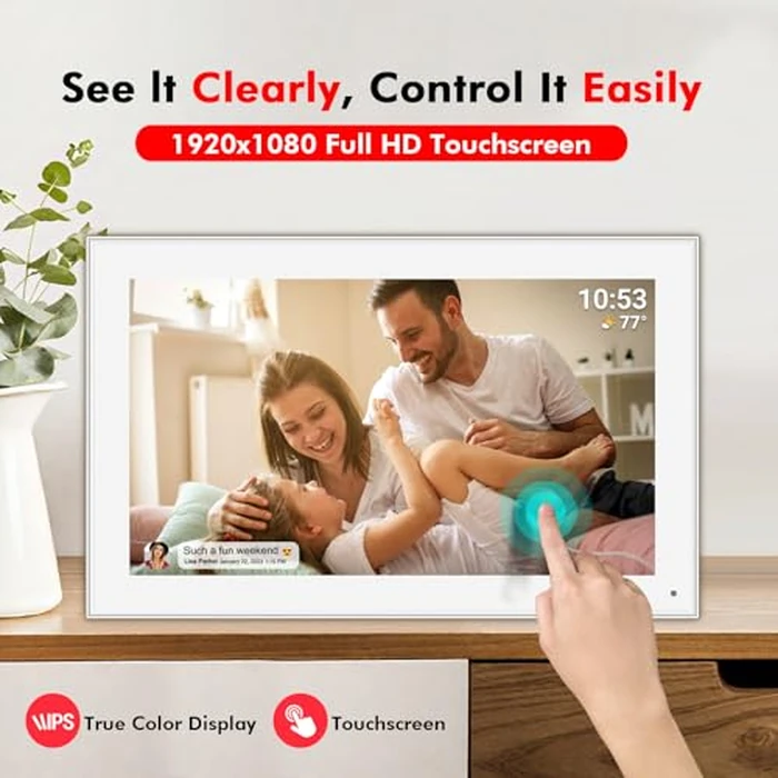 15.6" Frameo Digital Picture Frame WiFi, 1920x1080 IPS FHD Touch Screen Large Electronic Photo Frames, Send Photos from Your Phone from Anywhere, Best Gifts for Parents and Grandparents by moonka - Image 5