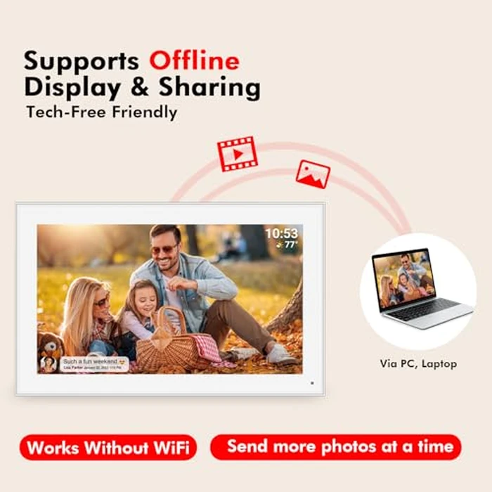 15.6" Frameo Digital Picture Frame WiFi, 1920x1080 IPS FHD Touch Screen Large Electronic Photo Frames, Send Photos from Your Phone from Anywhere, Best Gifts for Parents and Grandparents by moonka - Image 6