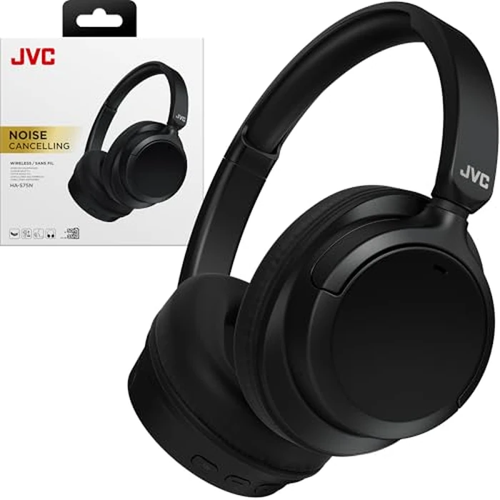 JVC Noise Cancelling Wireless Headphones, Bluetooth 5.3, Upt o 50 Hour Rechargeable Battery, Voice Assistant Compatible, Two-Way Foldable Design - HAS75NB (Black) by JVC - Used - Very Good condition - CA$79.45