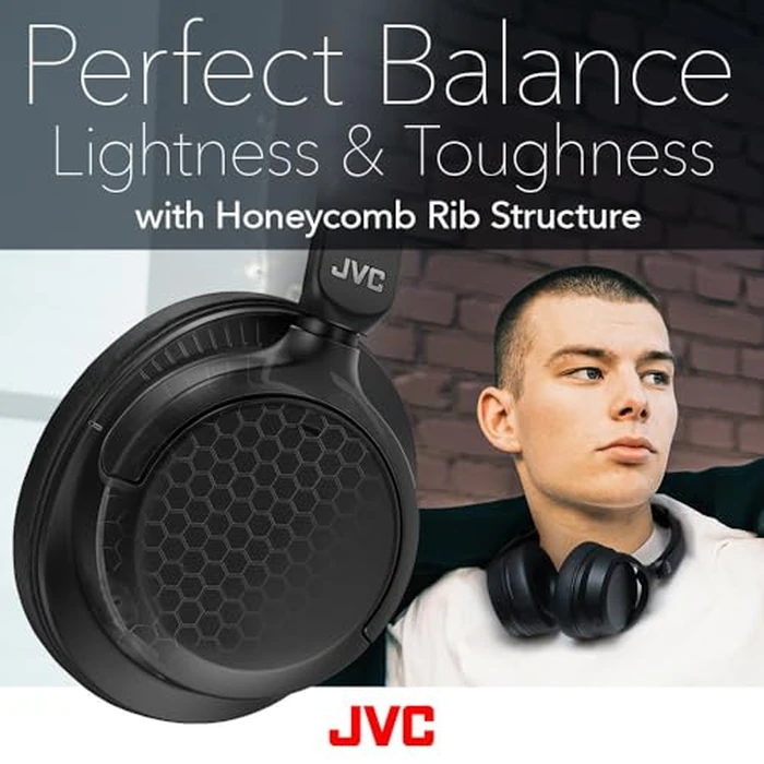JVC Noise Cancelling Wireless Headphones, Bluetooth 5.3, Upt o 50 Hour Rechargeable Battery, Voice Assistant Compatible, Two-Way Foldable Design - HAS75NB (Black) by JVC - Image 2