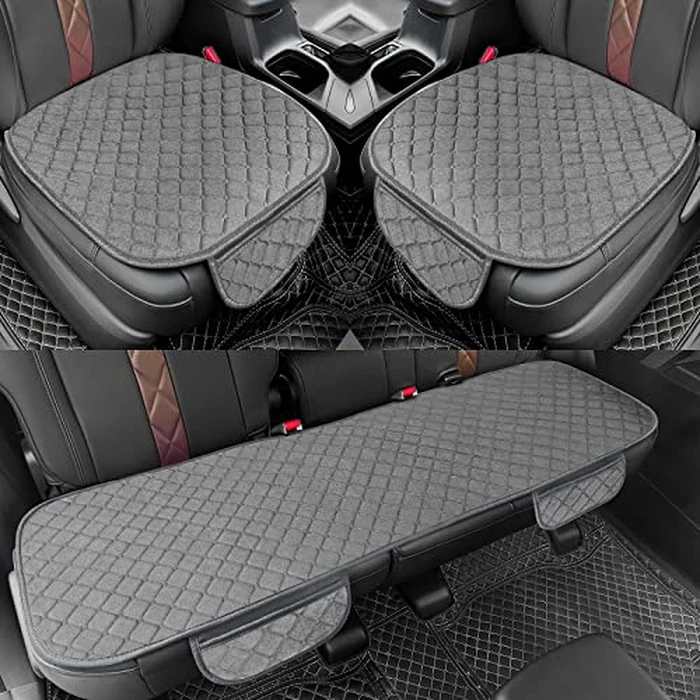 surpassme Car Seat Covers Universal Seat Covers for Car Accessories with Storage Pockets, Car Front Seat Covers and Rear Bench Coverfor Automotive, SUV, Truck, and Van(Grey) by surpassme - Used - Acceptable condition - US$21.92