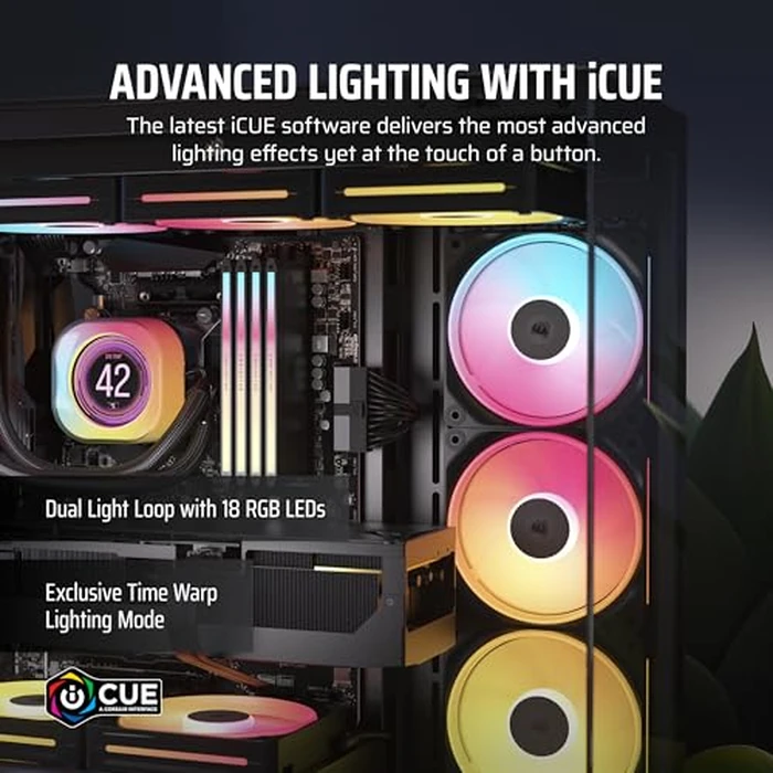 CORSAIR iCUE Link LX140-R RGB 140mm PWM Reverse Fan - Single Fan - Low-Noise, CORSAIR Magnetic Dome Bearing, Dual Light Loops, CORSAIR QuikTurn(TM) Screws, Zero RPM Mode - Black by Corsair - Image 3