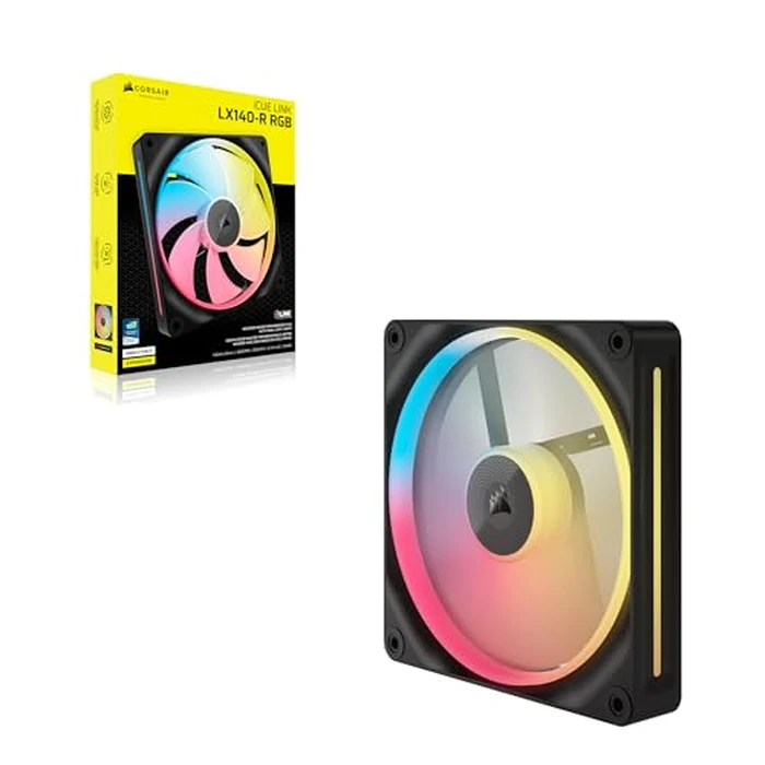 CORSAIR iCUE Link LX140-R RGB 140mm PWM Reverse Fan - Single Fan - Low-Noise, CORSAIR Magnetic Dome Bearing, Dual Light Loops, CORSAIR QuikTurn(TM) Screws, Zero RPM Mode - Black by Corsair - Image 8