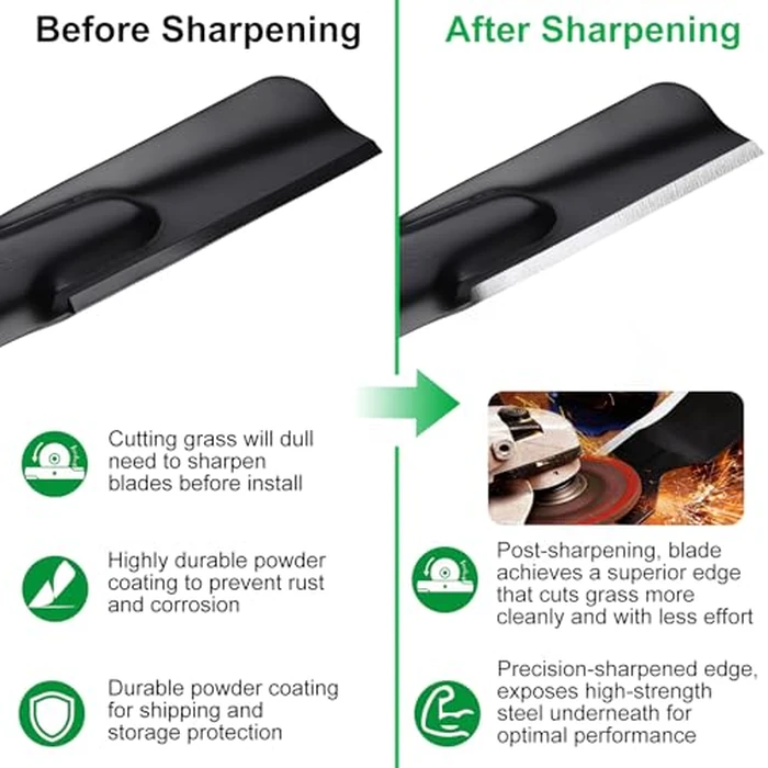 Grasscool GY20852 Mulching Blades with 7 Star Mounting Pattern for John D-eere 48 inch Deck Mower E140 D140 D160 E160 E170 E150 LA145 LA140 48" Zero Turn Lawn Tractor Replace GX21784 by Grasscool - Image 4