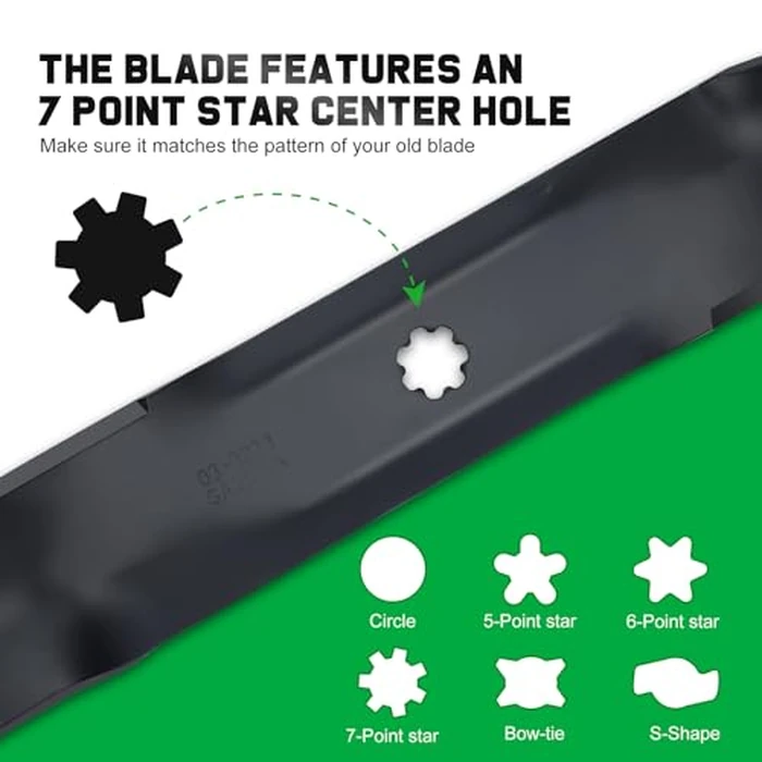 Grasscool GY20852 Mulching Blades with 7 Star Mounting Pattern for John D-eere 48 inch Deck Mower E140 D140 D160 E160 E170 E150 LA145 LA140 48" Zero Turn Lawn Tractor Replace GX21784 by Grasscool - Image 9