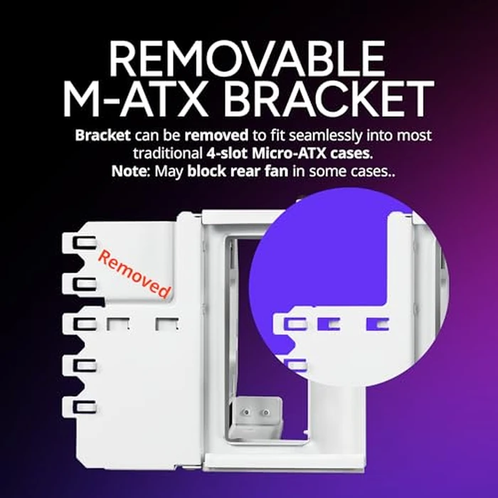 Cooler Master Vertical GPU Card Holder Kit V3 White, PCIe 4.0 5.0 Motherboards GPUs RTX 5090 RX 9070 XT, ABS Casing, 165mm Length, Modula Adjustable for E-ATX ATX Micro ATX Case by Cooler Master - Image 4
