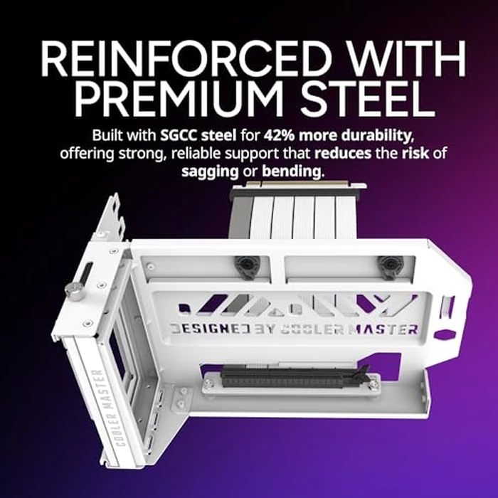 Cooler Master Vertical GPU Card Holder Kit V3 White, PCIe 4.0 5.0 Motherboards GPUs RTX 5090 RX 9070 XT, ABS Casing, 165mm Length, Modula Adjustable for E-ATX ATX Micro ATX Case by Cooler Master - Image 7