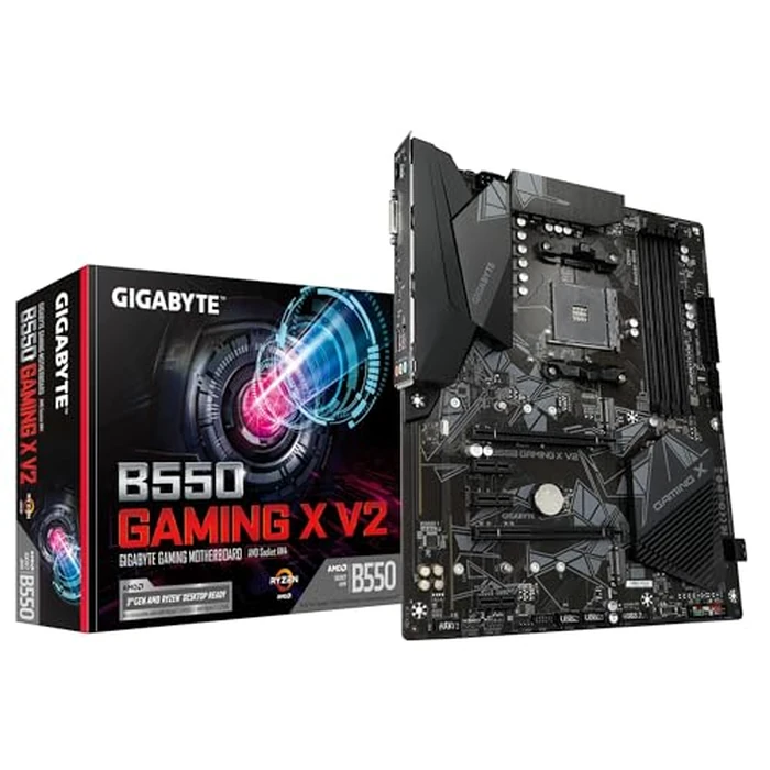 GIGABYTE B550 Gaming X V2 AMD AM4 ATX Motherboard, Supports Ryzen 5000/4000/3000 Series Processors, DDR4, 10+3 Power Phase, 2X M.2, PCIe 4.0, Front USB-C, GbE LAN, Q-Flash Plus, RGB Fusion by GIGABYTE - Image 1