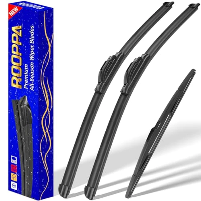 3 wipers Replacement for BMW X3 2004-2010, Windshield Wiper Blades Original Equipment Replacement - 22"/20"/14" (Set of 3) U/J Hook by Rooppa - Image 1