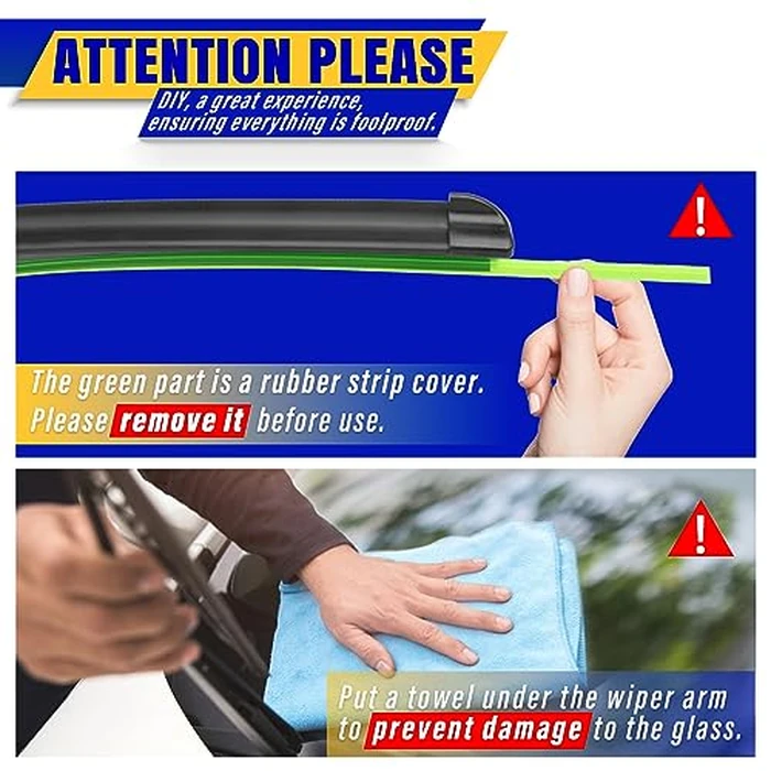 3 wipers Replacement for BMW X3 2004-2010, Windshield Wiper Blades Original Equipment Replacement - 22"/20"/14" (Set of 3) U/J Hook by Rooppa - Image 7