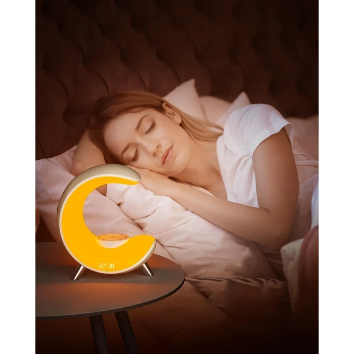 Burlan Multifunctional Bluetooth Speaker with Table Lamp - White by Burlan - Image 4