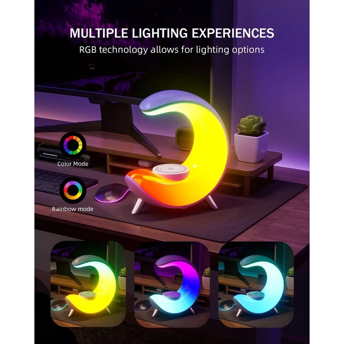 Burlan Multifunctional Bluetooth Speaker with Table Lamp - White by Burlan - Image 5