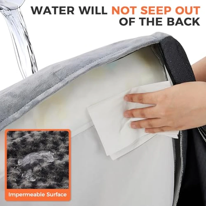 Aeroluxe Dog Beds Large Sized Dogs, XL Orthopedic Dog Beds for Large Dogs 42"x30"x7.5", Waterproof Pet Bed with Washable Cover, L-Shaped Pet Couch with Portable Handle, Grey by Aeroluxe - Image 5