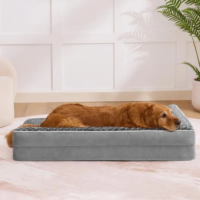 Aeroluxe Dog Beds Large Sized Dogs, XL Orthopedic Dog Beds for Large Dogs 42"x30"x7.5", Waterproof Pet Bed with Washable Cover, L-Shaped Pet Couch with Portable Handle, Grey by Aeroluxe - Image 7