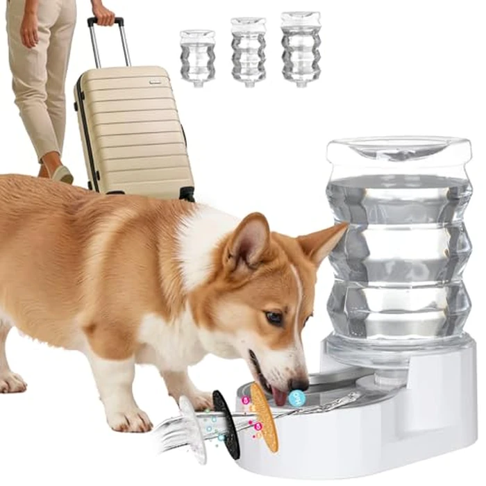 RIZZARI Automatic Gravity Pet Dispenser: Helps Prevent Urinary Stones - Activated Carbon Ion Exchange System - 6.5L Large Capacity Stainless Steel-Ideal for Cats & Small Dogs-All-Day Hydration at Home by RIZZARI - Used - Like New condition