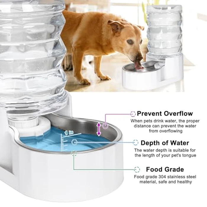 RIZZARI Automatic Gravity Pet Dispenser: Helps Prevent Urinary Stones - Activated Carbon Ion Exchange System - 6.5L Large Capacity Stainless Steel-Ideal for Cats & Small Dogs-All-Day Hydration at Home by RIZZARI - Image 7