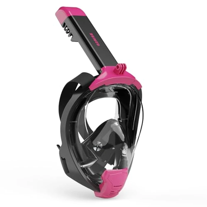 G2RISE Full Face Snorkel Mask Adult, Snorkel Set Adult Men and Women, Masque de Plongée Adulte, Detachable Snorkeling Tube, Anti-Leak, 180 degreesPanoramic View (Black Pink, S/M) by G2RISE - Used - Like New condition - CA$29.39
