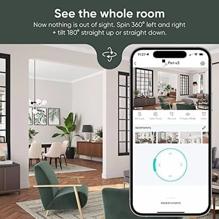 WYZE Cam Pan v3 Indoor/Outdoor IP65-Rated 1080p Pan/Tilt/Zoom Wi-Fi Smart Home Security Camera with Motion Tracking for Baby & Pet, Color Night Vision, 2-Way Audio, Works with Alexa & Google Assistant by WYZE - Image 4