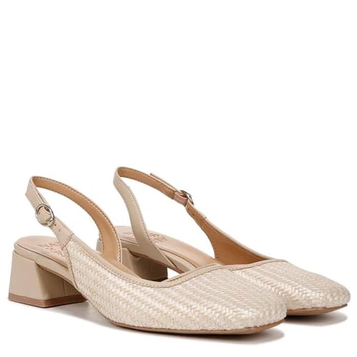 Naturalizer Women Jayla Low Heel Slingback Dress Shoe, Beige Woven Fabric, 8.5 by Naturalizer - Image 7