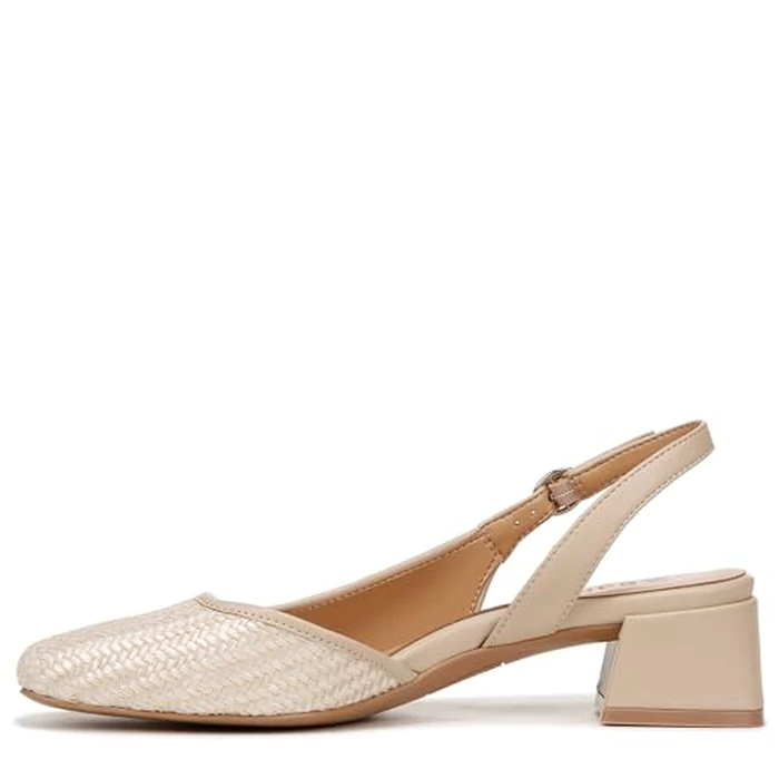 Naturalizer Women Jayla Low Heel Slingback Dress Shoe, Beige Woven Fabric, 8.5 by Naturalizer - Image 9