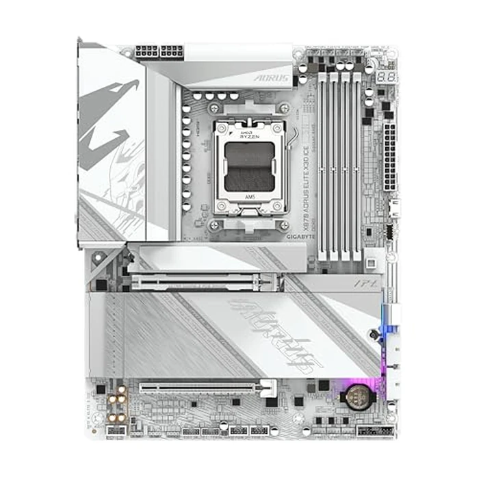 GIGABYTE X870 AORUS Elite X3D ICE AMD AM5 ATX Motherboard, Support AMD Ryzen 9000/8000/7000 Series, DDR5, 16+2+2 Power Phase, 4X M.2, PCIe 5.0, USB4, WIFI7, PCIe-EZ Latch Plus, 5-Year Warranty by GIGABYTE - Image 2