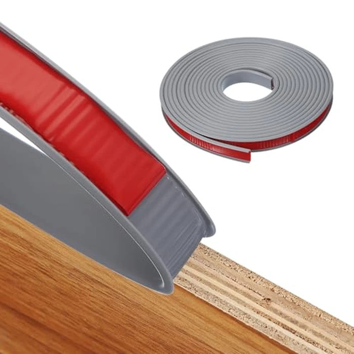 MECCANIXITY TPE U-Shape Edge Banding Self Adhesive Flexible Veneer Edging Trim 5/8 Inch x 20ft Furniture Edge Protector for Shelf Cabinet Table Repair (Gray) by MECCANIXITY - Image 1
