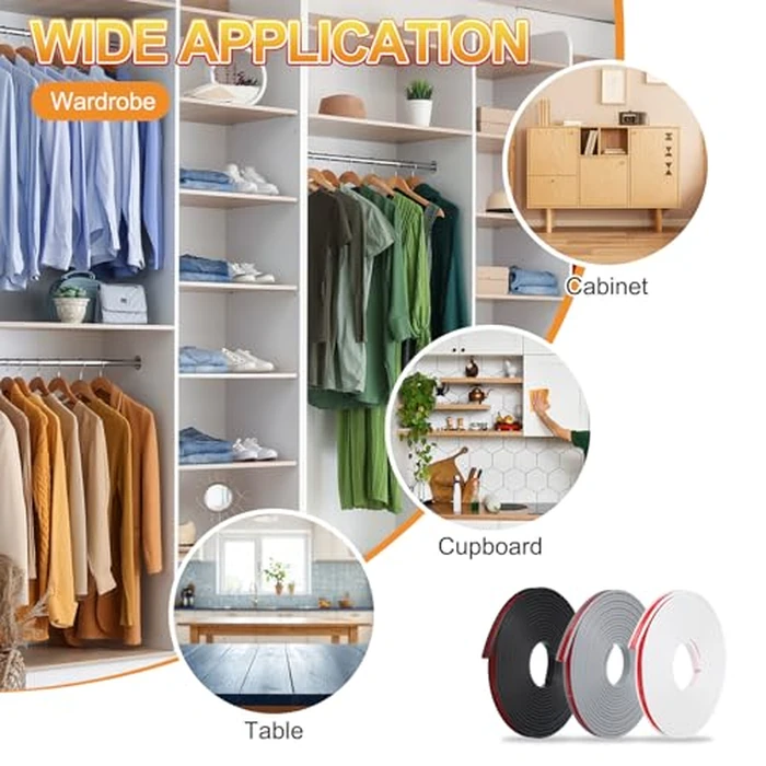 MECCANIXITY TPE U-Shape Edge Banding Self Adhesive Flexible Veneer Edging Trim 5/8 Inch x 20ft Furniture Edge Protector for Shelf Cabinet Table Repair (Gray) by MECCANIXITY - Image 7