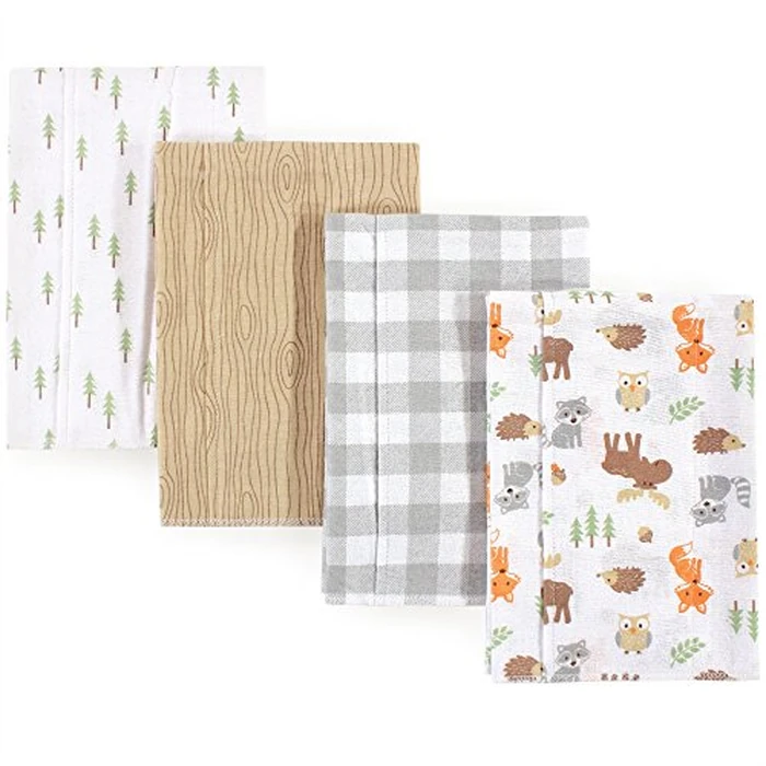 Hudson Baby Unisex Baby Cotton Flannel Burp Cloths, Woodland, One Size by Hudson Baby - Used - Like New condition - US$8.46
