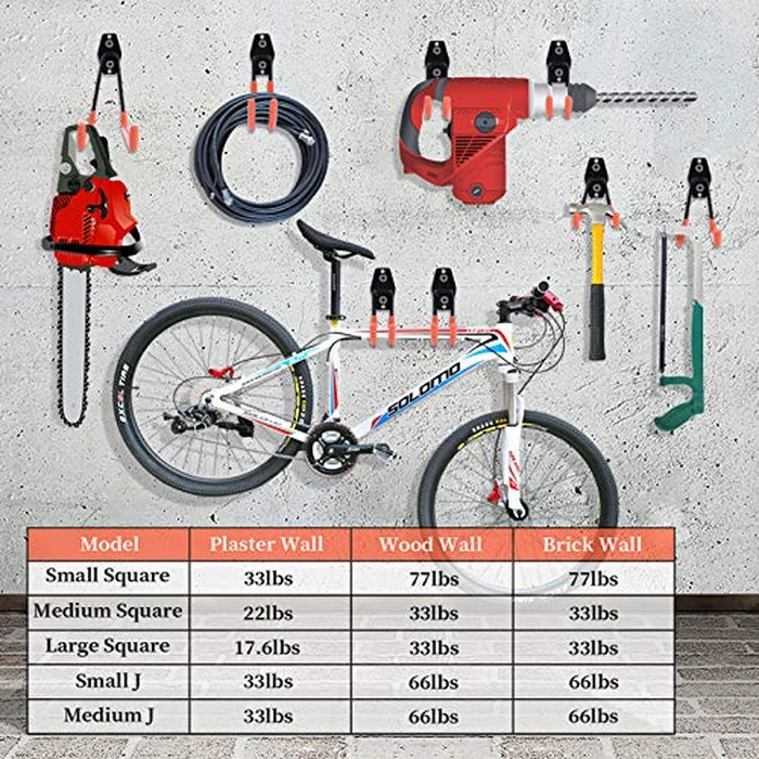 Heavy Duty Steel Garage Storage Hooks, 14 Pack - Tool Hangers with Anti-Slip Coating for Garden Tools, Ladders, Bulky Items by Remiawy - Image 6