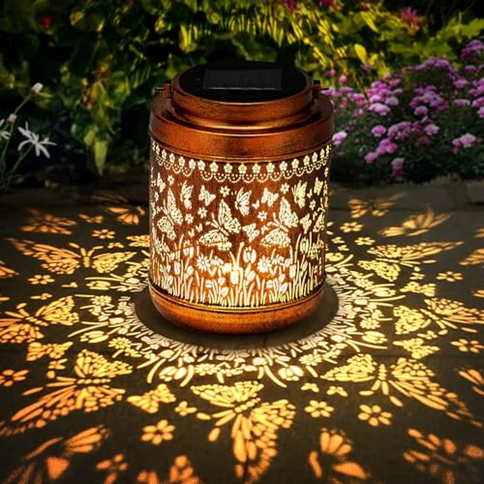 Butterfly Solar Lanterns Outdoor Waterproof - Birthday Gifts for Women Mom Grandma - Metal Hanging Garden Decorative LED Lights for Yard Patio Lawn Porch Backyard Deck by PathGlo - Used - Like New condition - US$9.75